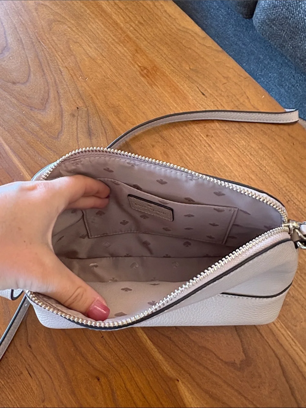 kate spade pebbled leather crossbody in blush